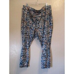 Xersion Womens Sz 3X Quick-Dri 7/8 Ankle Leggings Workout Gym Geometric Blue